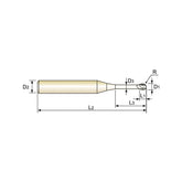 Carbide 4G Mill End Mills Plain Shank SEM846 Series  2 Flute Long Neck Ball Nose (6mm Shank) SEM846010046S~SEM846020506S